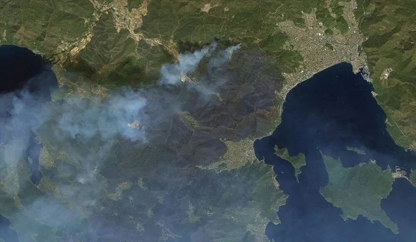 Orman yangınları uzaydan görüntülendi